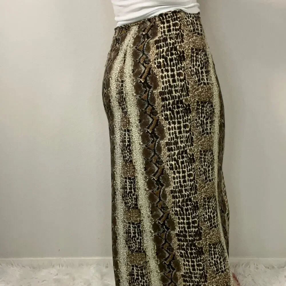 Vintage Maria Gabrielle Animal Print Midi Skirt Size XL
